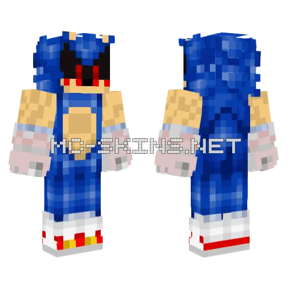 Sonic EXE Minecraft skin, front and back