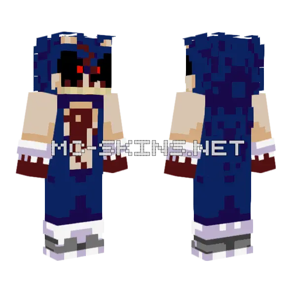Sonic EXE Skin Minecraft skin, front and back