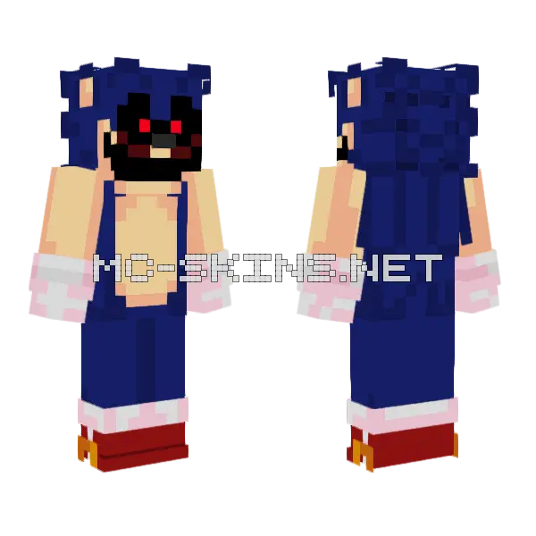 Sonic Exe Skin Minecraft skin, front and back