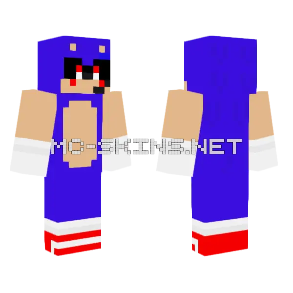 Sonic Exe V3 Minecraft skin, front and back