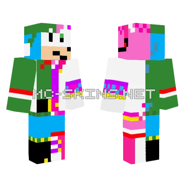 Sonic Forces Speed Battle Minecraft skin, front and back