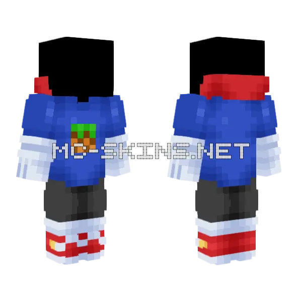 Sonic Hoodie Minecraft skin, front and back
