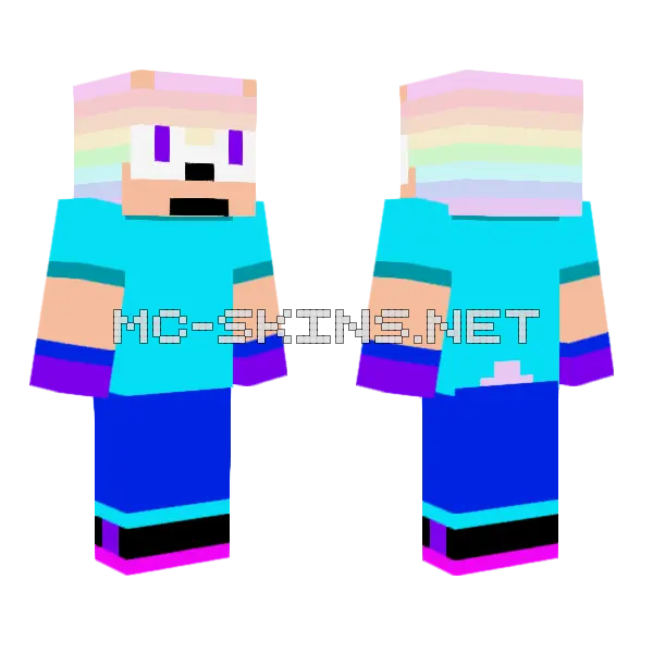 Sonic Hyper Form Minecraft skin, front and back