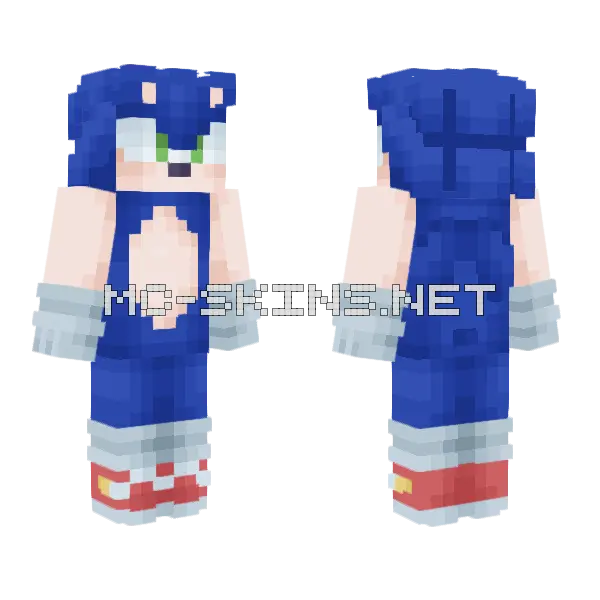 Sonic Modern Minecraft skin, front and back