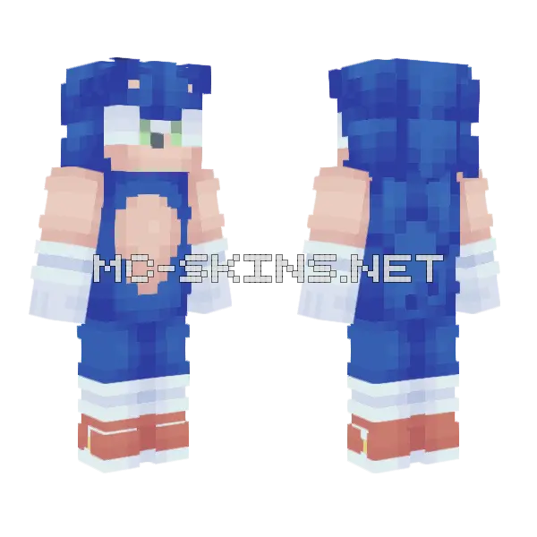 Sonic Modern Minecraft skin, front and back