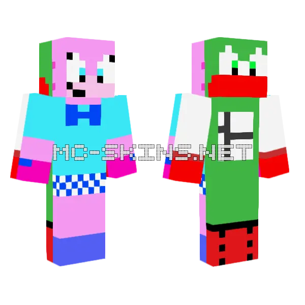 Sonic OCs Raffle 2 Minecraft skin, front and back
