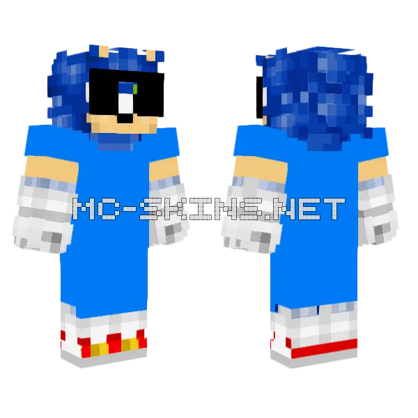Sonic On The Street Minecraft skin, front and back