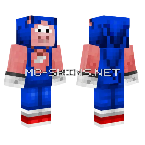 Sonic Pig The Hedgehog Minecraft skin, front and back