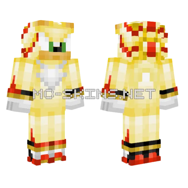 Sonic Shadow Costume Minecraft skin, front and back