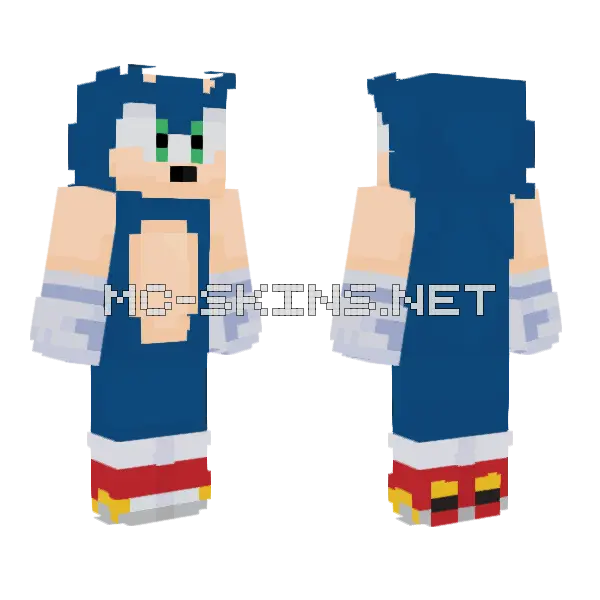 Sonic Soap Shoes Minecraft skin, front and back