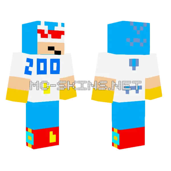 Sonic The Hedgehog Minecraft skin, front and back