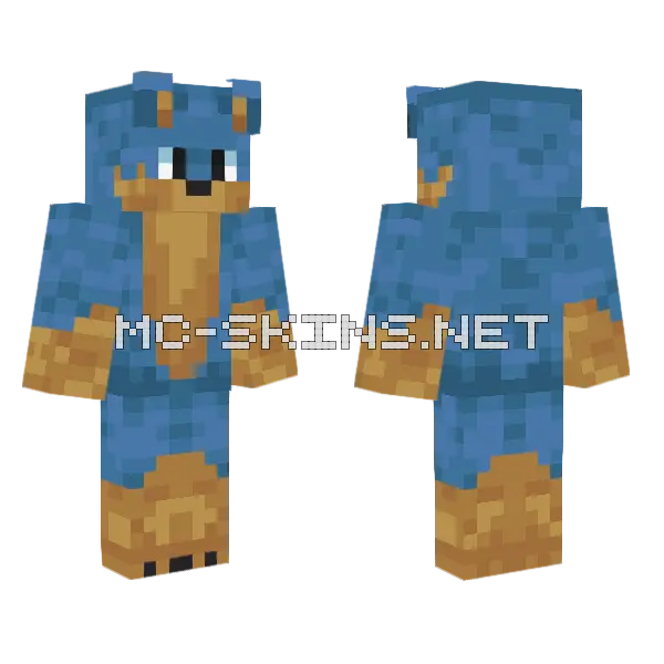 Sonic The Hedgehog Minecraft skin, front and back