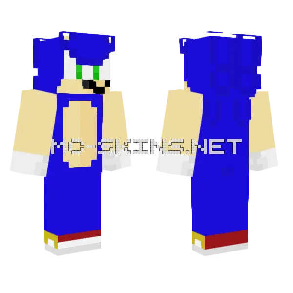 Sonic The Hedgehog My Style Minecraft skin, front and back