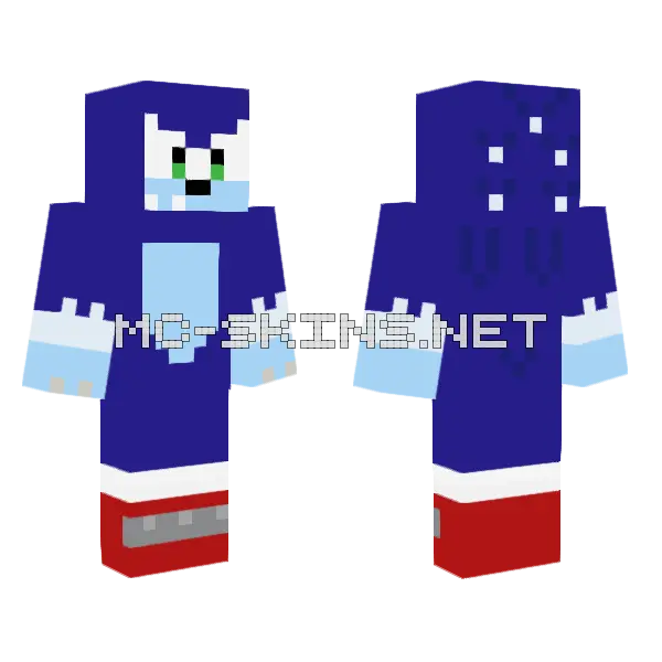 Sonic The Werehog Minecraft skin, front and back
