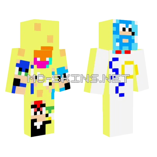 Sonic X Shadow Generations Summer Minecraft skin, front and back