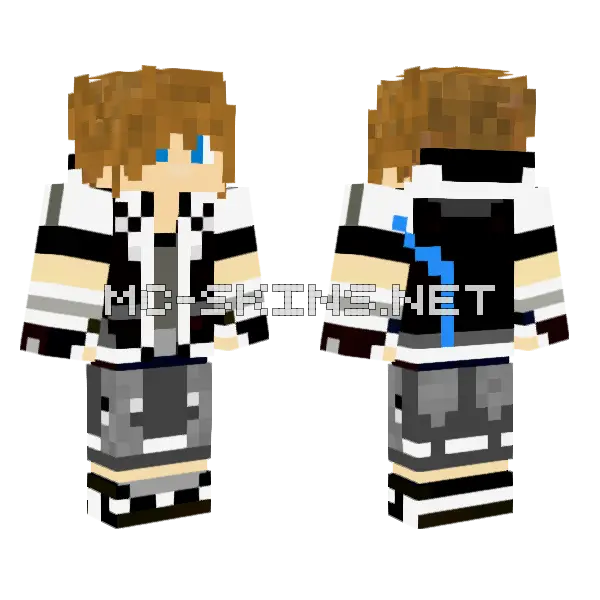 Sora T1 Minecraft skin, front and back