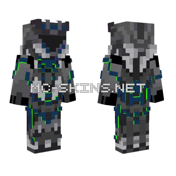 Soundwave Blue Minecraft skin, front and back