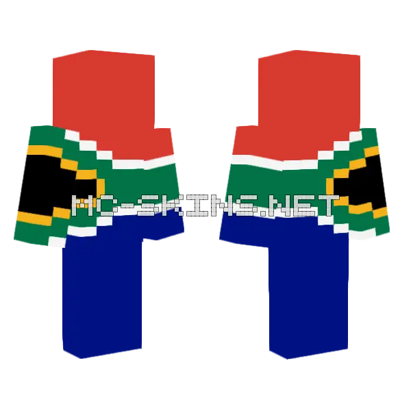 South Africa Flag Minecraft skin, front and back