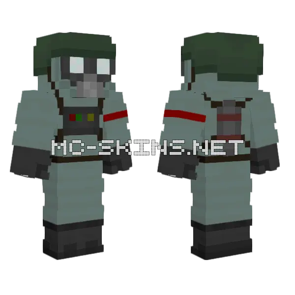 Soviet Anti Zombie Soldier Minecraft skin, front and back
