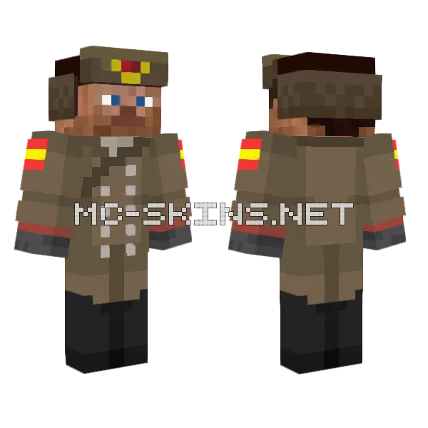 Soviet Steve Minecraft skin, front and back
