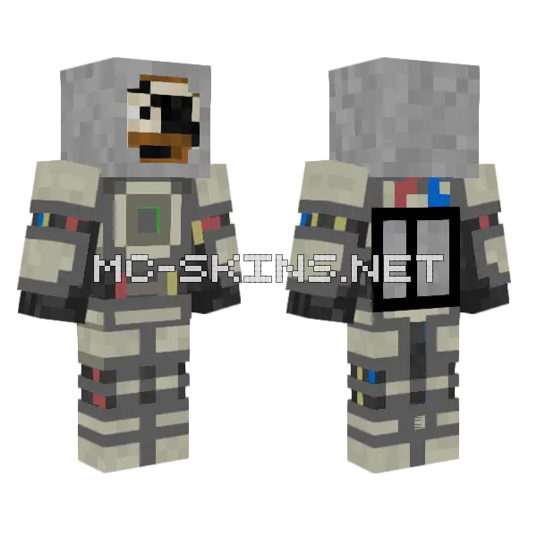 Space Pirate Minecraft skin, front and back
