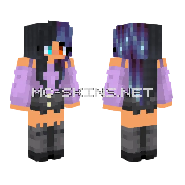 Sparkle Hair Girl Minecraft skin, front and back