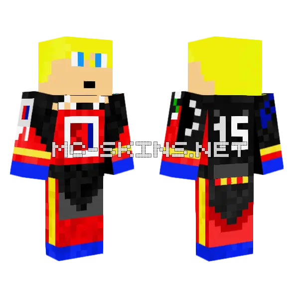 Sparta 15 Racing Suit Minecraft skin, front and back