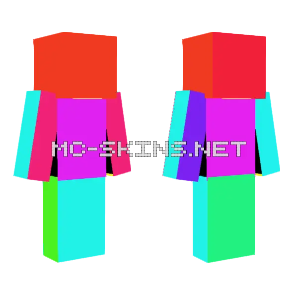 Special Glitchy VIP Girl Minecraft skin, front and back