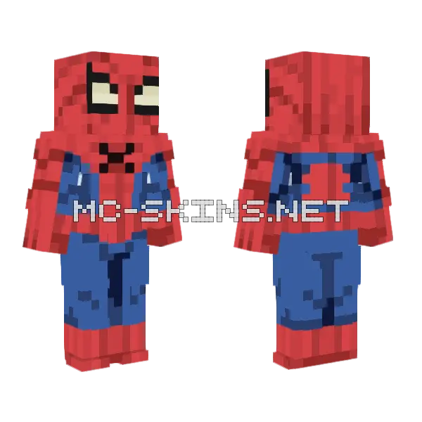 Spectacular Spiderman Minecraft skin, front and back