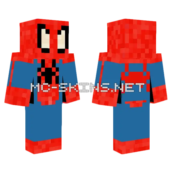 Spectacular Spiderman Minecraft skin, front and back