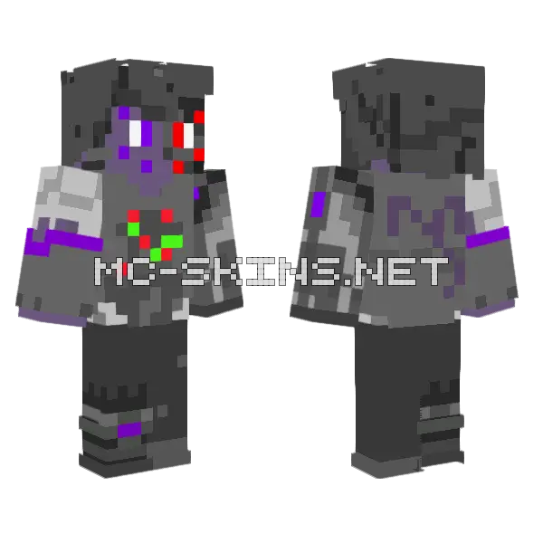 Spider Cyborg Minecraft skin, front and back