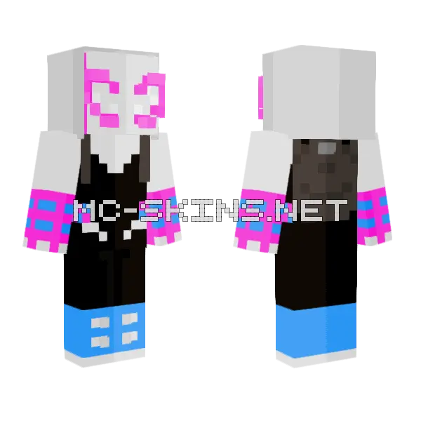 Spider Gwen Spider Woman Minecraft skin, front and back