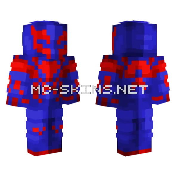 Spider-Man 2099 Minecraft skin, front and back