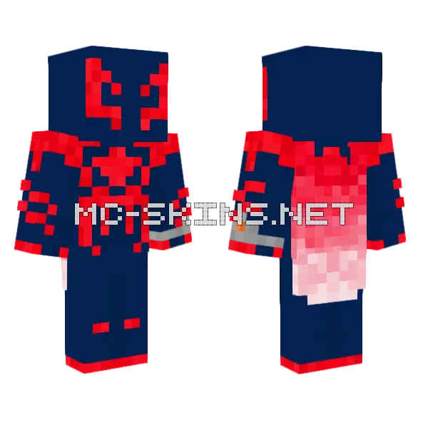 Spider-Man 2099 Minecraft skin, front and back