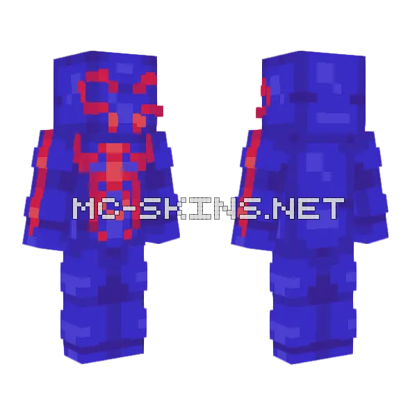 Spider-Man 2099 Hive Style Minecraft skin, front and back