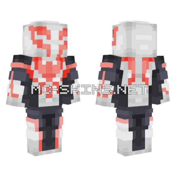 Spider-Man 2099 White Suit Minecraft skin, front and back