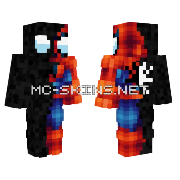 Spider-Man and Venom Minecraft skin, front and back