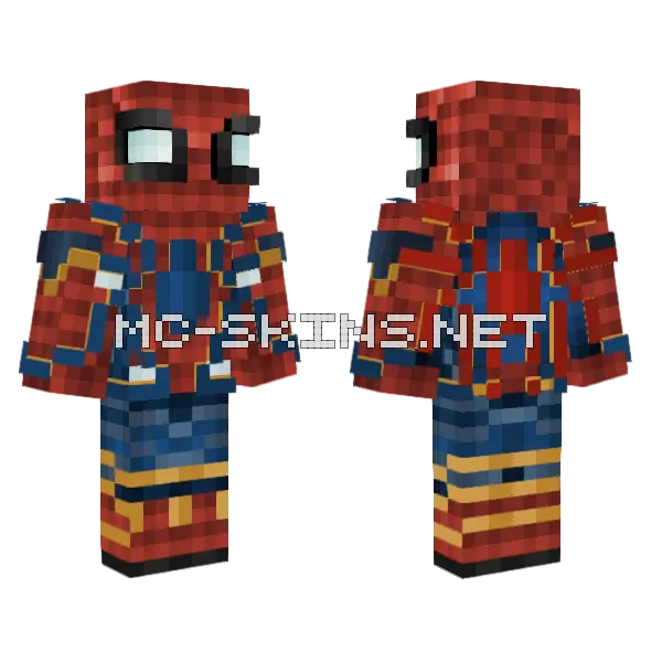 Spider-Man Avengers Suit Layered Minecraft skin, front and back