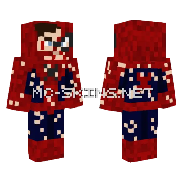 Spider-Man Battle Damaged Suit Minecraft skin, front and back
