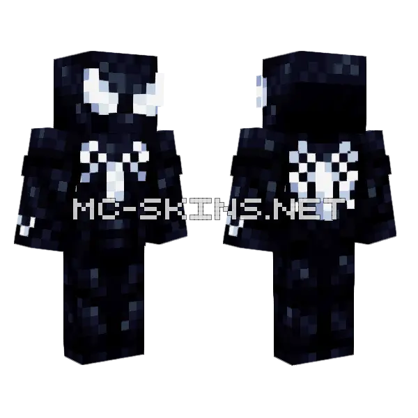 Spider Man Black Suit Minecraft skin, front and back
