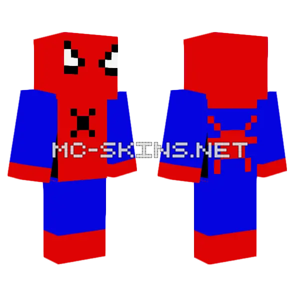 Spider-Man Classic Suit Minecraft skin, front and back