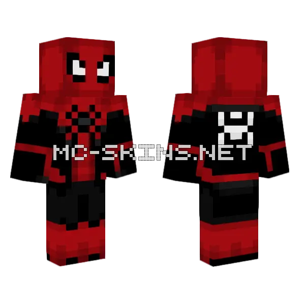 Spider-Man Far From Home Minecraft skin, front and back