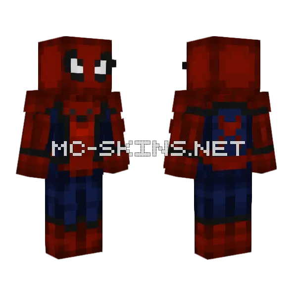 Spider-Man Homecoming Stark Suit Minecraft skin, front and back