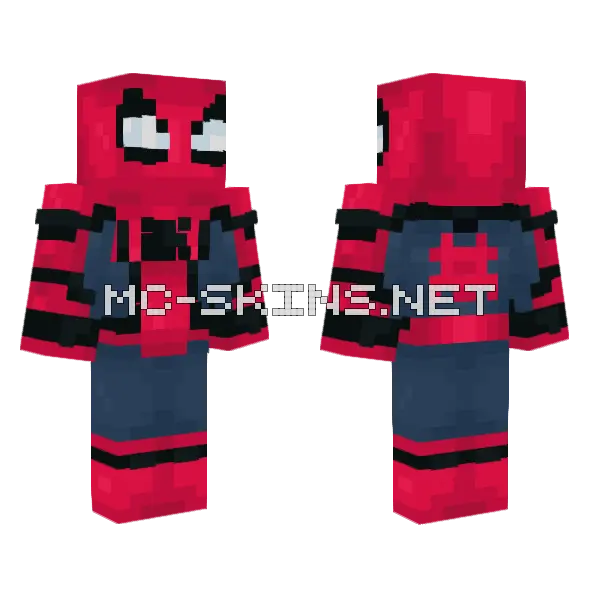 Spider-Man Homecoming Suit Minecraft skin, front and back