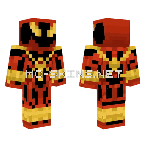 Spider-Man Iron Spider Armor Minecraft skin, front and back