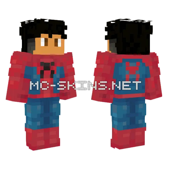 Spider Man Kxvn Minecraft skin, front and back