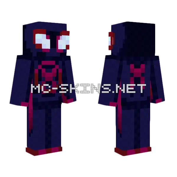 Spider Man Miles Morales Minecraft skin, front and back