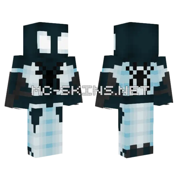 Spider-Man Negative Suit Minecraft skin, front and back