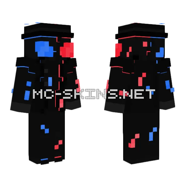Spider-Man Noir Glitch Minecraft skin, front and back