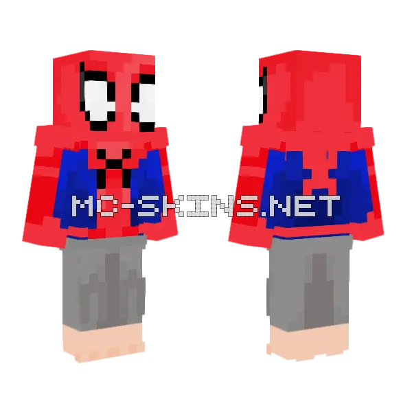 Spider-Man Peter B Parker Minecraft skin, front and back